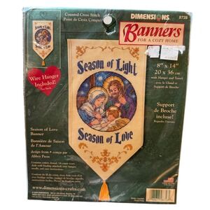 Dimensions Counted Cross Stitch Kit Banner Season of Light Nativity 8x14 New